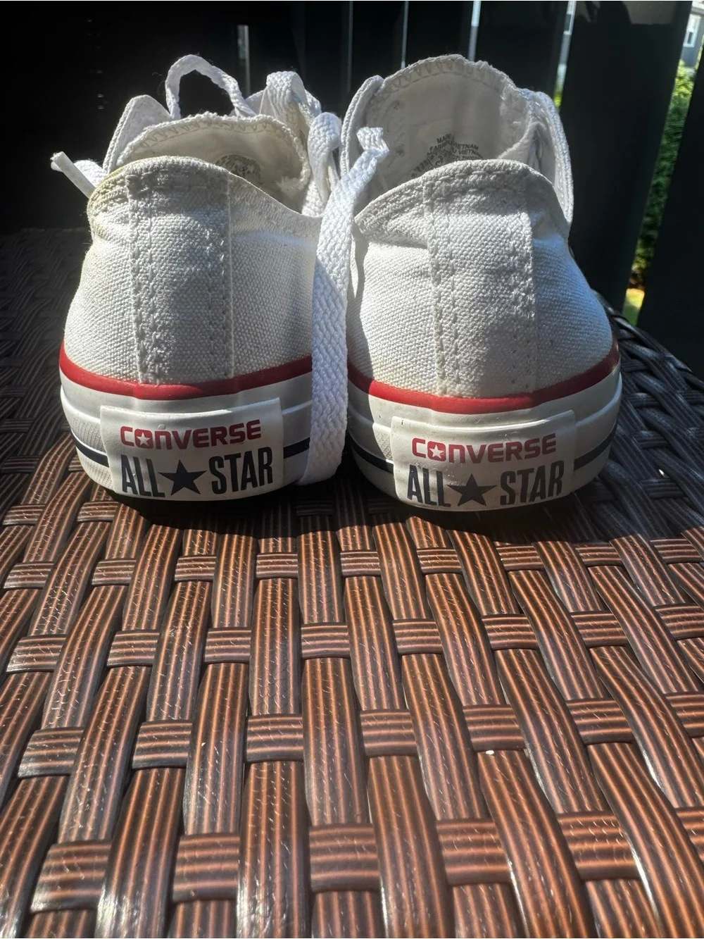 Converse Unisex Chuck Taylor All Star White Low Top Sneakers Red Stripe W6.5